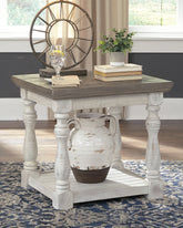 Warmstead Furniture - Ashley Furniture - Havalance End Table - Square End Table / White/Gray - T994-2